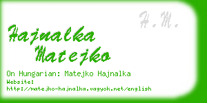 hajnalka matejko business card